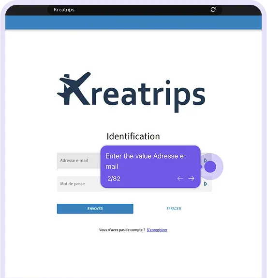 Kreatrips - login
