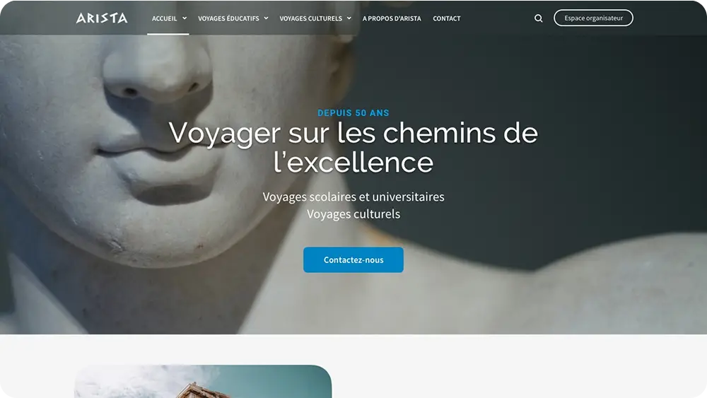 Aperçu du site Arista voyage