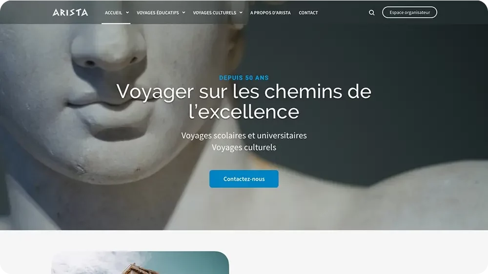 Aperçu du site Arista voyage